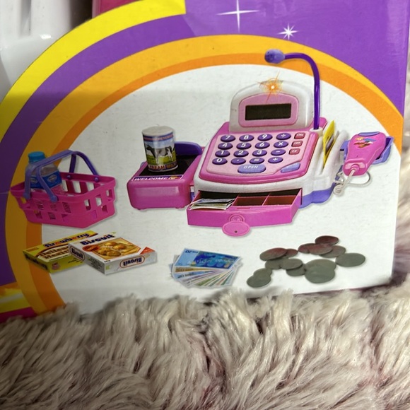 Prextex Pretend Play Pink Cash Register Toy - Picture 2 of 4